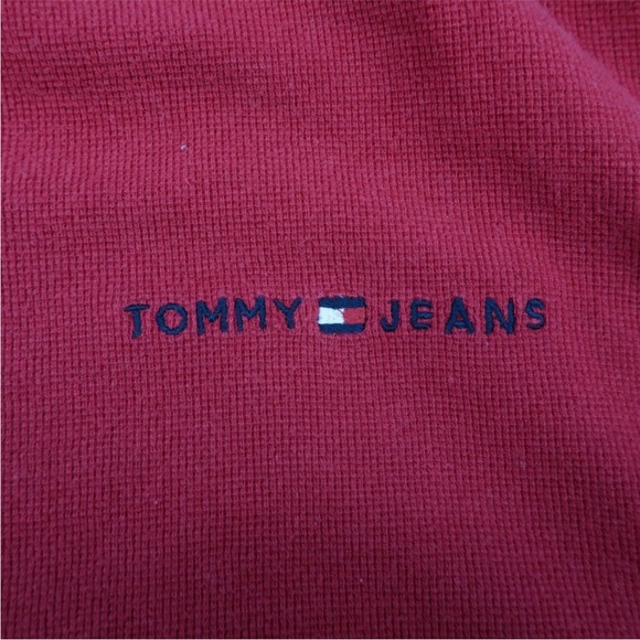 Vintage 90s Tommy Jeans Shirt Mens Red Casual Short Sleeve Size XL - Picture 3 of 4